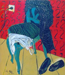 Чёрная кофта / холст, темпера / 94×81 см / 1994г. Жанна Капустникова