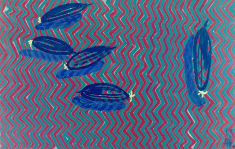 Чёрные огурцы / холст, темпера / 70×100 см / 1993г. Жанна Капустникова