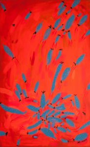 Взрыв / холст, акрил, темпера / 145×90 см / 2020г. Жанна Капустникова