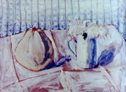 Белый натюрморт / холст, темпера / 1994г. Жанна Капустникова
