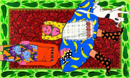 Бульбяныя феi ( Картофельные феи ) / холст, темпера, акрил / 120х200 см / 2013г. Жанна Капустникова, серия ДАЖЫНКI