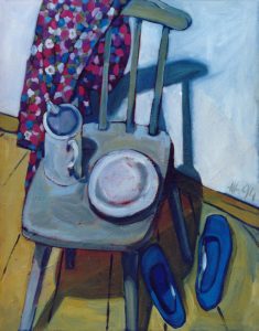 Голубые тапки / холст, масло / 85×67 см / 1994г. Жанна Капустникова