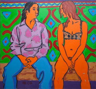 Люба и Карлос / холст, акрил / 100x100 см / 2007г. Жанна Капустникова