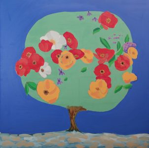 Маковое дерево / холст, масло / 100×100 см / 2007г. Жанна Капустникова