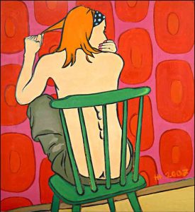 Надя на стуле / холст, масло / 120×100 см / 2007г. Жанна Капустникова