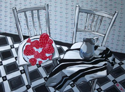 Сердечные ягоды / холст, акрил, темпера / 90×120 см / 2011г. Жанна Капустникова