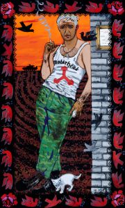 Слесар МЗР (Слесарь механо-сборочных работ) / холст, темпера, акрил / 200х120 см / 2015г. Жанна Капустникова, серия ДРУГИЕ ДОЖИНКИ