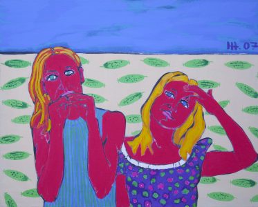 Вера и Надя. Жара / холст, темпера / 80х100 см / 2007г. Жанна Капустникова