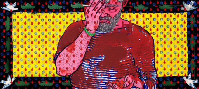 Ягадкi (Ягодки) / холст, темпера, акрил / 90х200 см / 2015г. Жанна Капустникова, серия ДРУГИЕ ДОЖИНКИ